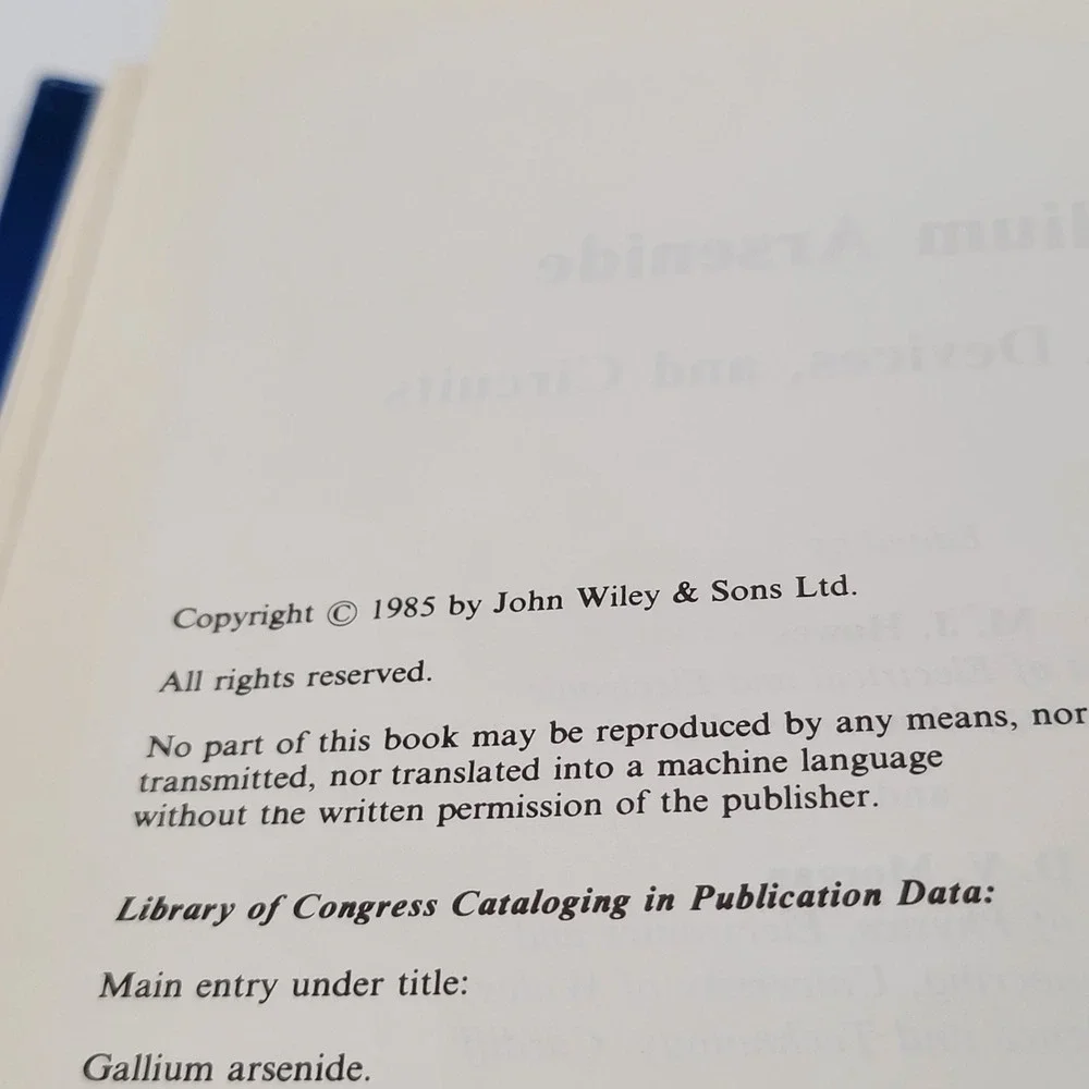 M.‎ J. Howes Gallium Arsenide Materials Devices and Circuits Hardcover 1985 Good